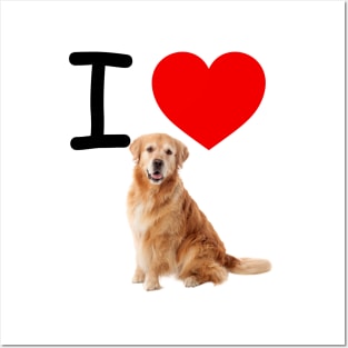 I HEART GOLDEN RETRIEVER Posters and Art